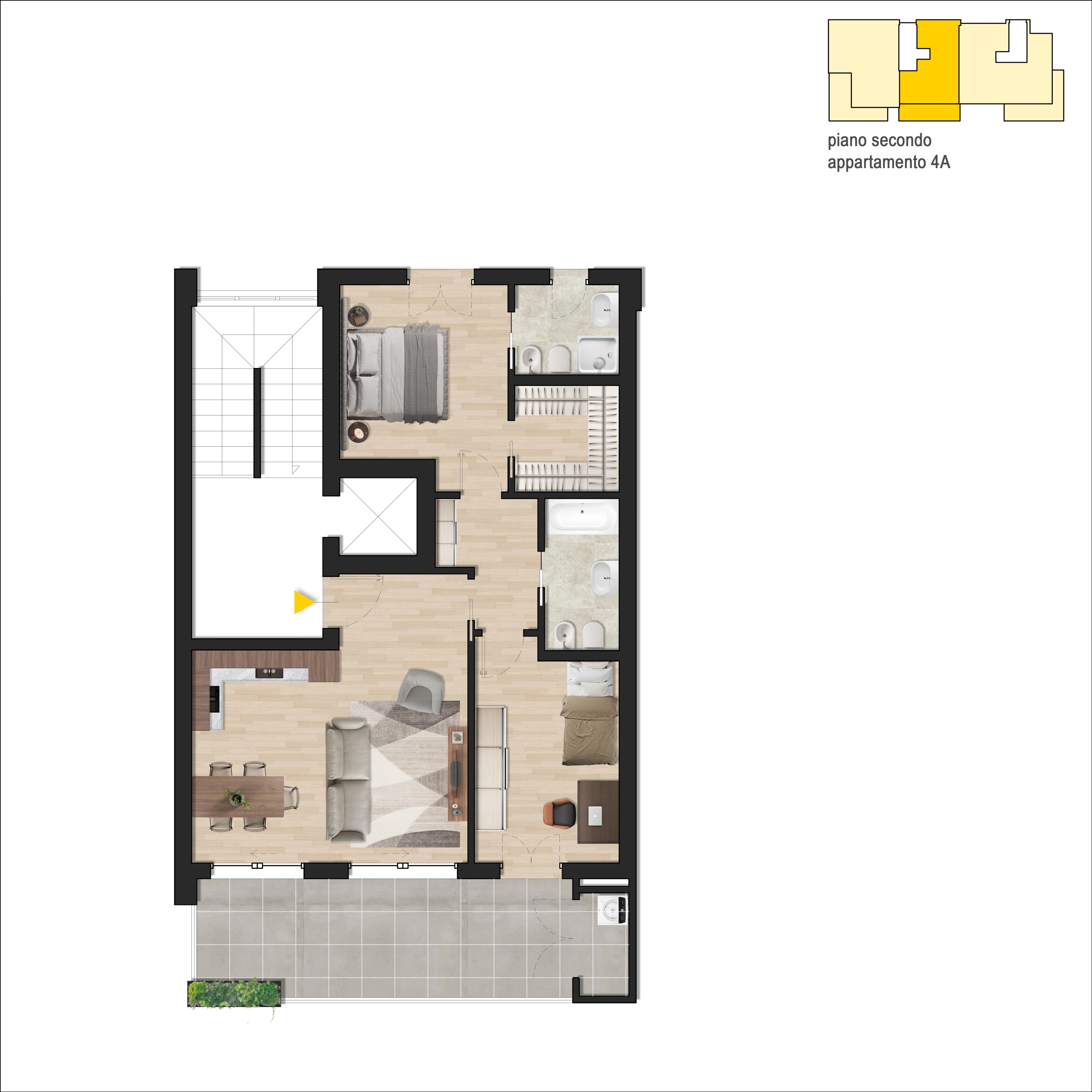 planimetria Residenza del Sole Corciano appartamento 4A